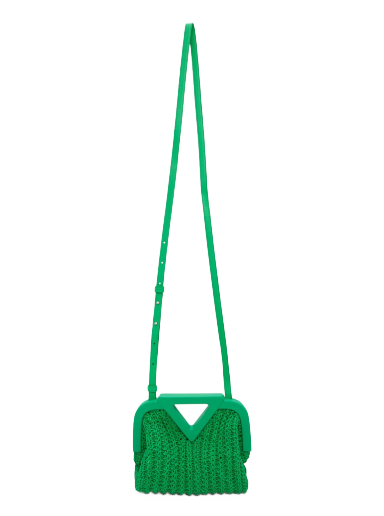 Torba za čez ramo Bottega Veneta Crochet Small Point Bag Zelena | 658654 V0T21