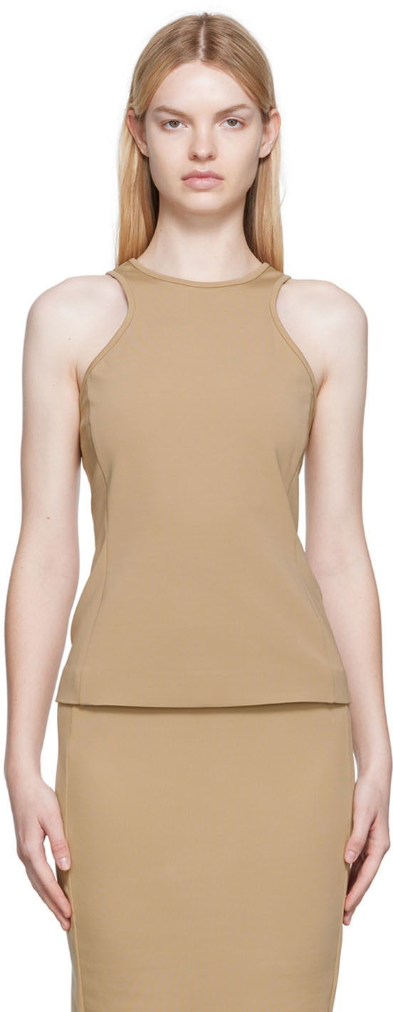 Majica brez rokavov Max Mara Max Mara Fascino Tank Top Bež | 19460729600 MM13027