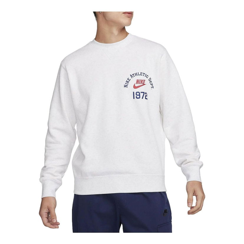 Pleteni pulover Nike Sportswear Club Fleece Crew-Neck Sweatshirt Bela | FQ7972-051