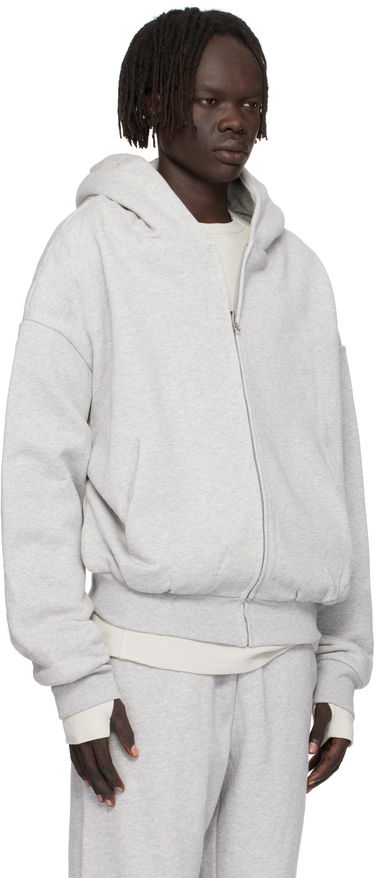 Pulover Entire Studios Entire Studios Thermal Zip-Up Hoodie Siva | ES2488SI, 1
