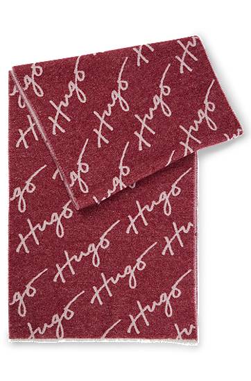 Šala BOSS Wool Blend Logo Scarf Bordo | 50524789