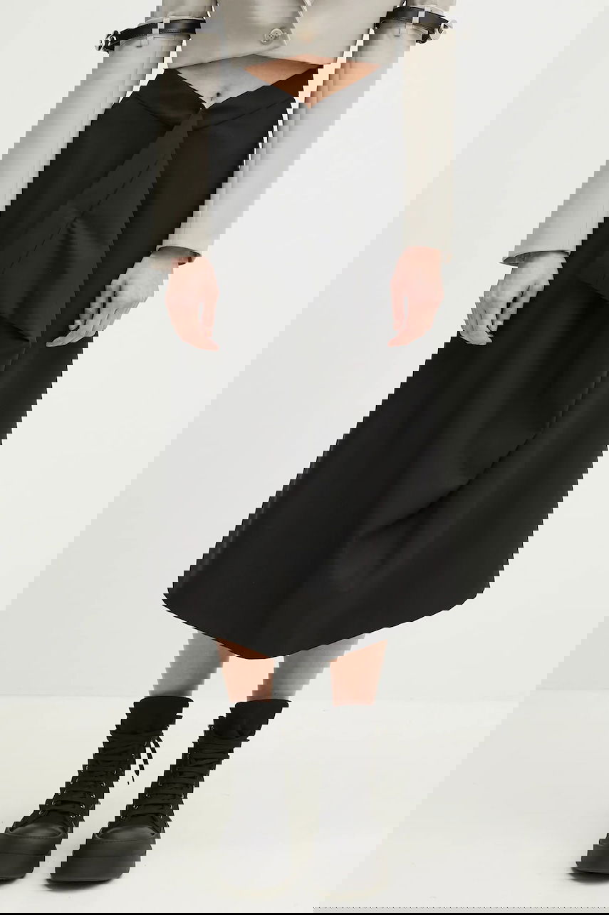 Krila KENZO Kenzo Midi A-Line Draped Skirt Črna | FF52JU3149RA.99, 0
