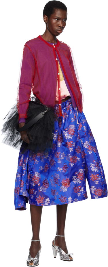 Krila Comme des Garçons Comme des Garçons Jacquard Pattern Midi Skirt Modra | GO-S002-051-1, 3