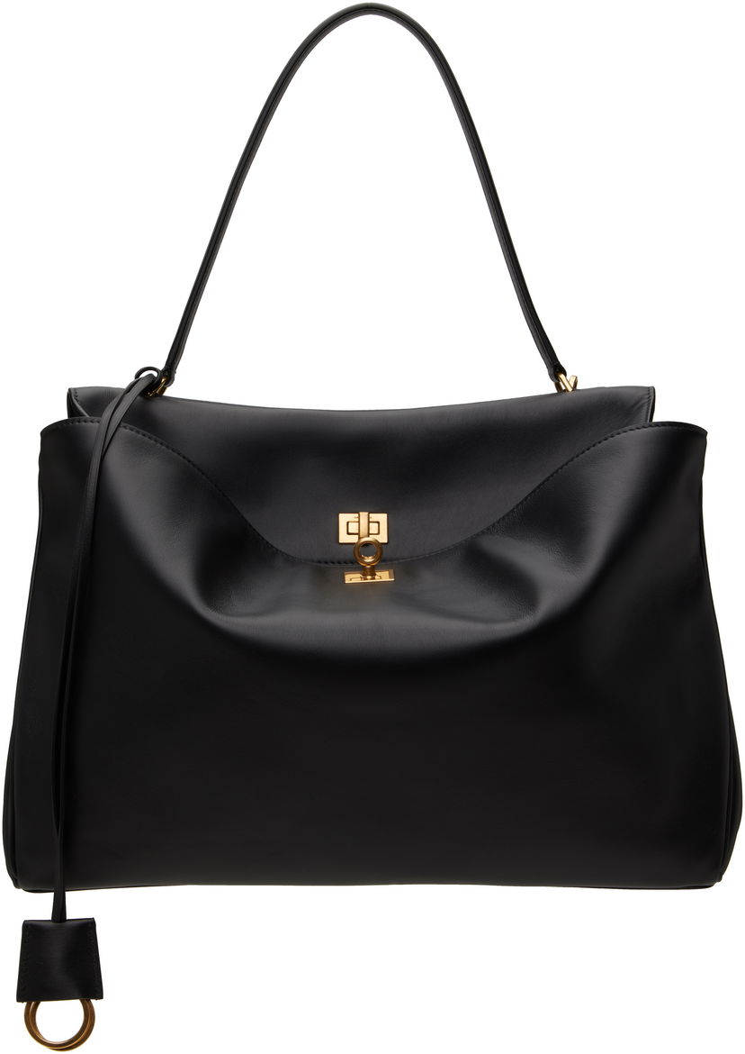 Tote bag Balenciaga Large Rodeo Leather Shoulder Bag Črna | 789744 2AA4V