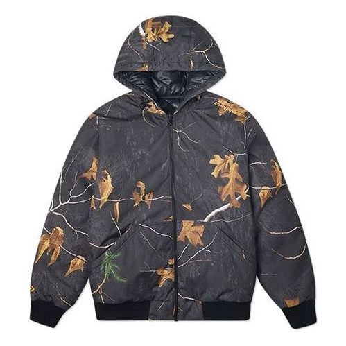 Puhovka Converse Reversible Leaves Printed Jacket Črna | 10020223A01