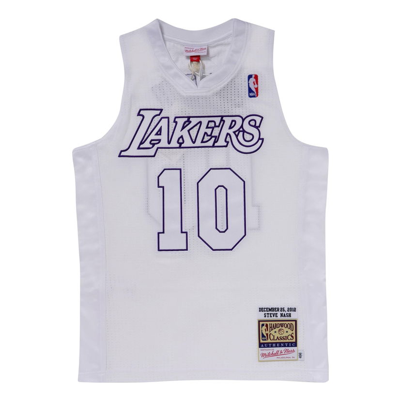 Dres Mitchell & Ness Steve Nash 10 Los Angeles Lakers Authentic Jersey Bela | AJY44971-LAL12SNAWHIT