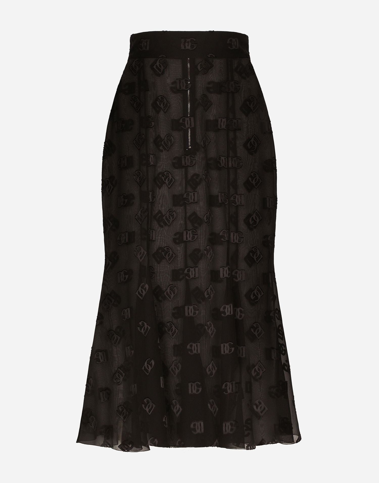 Krila Dolce & Gabbana Devore Satin Godet Skirt Črna | F4CCHTFJ9AFN0000, 0