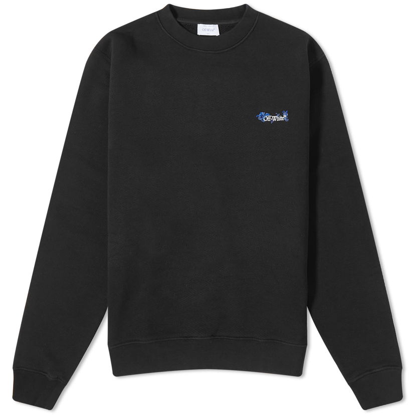 Pulover Off-White Flower Arrow Regular Crewneck Sweatshirt Črna | OWBA055F23JER0071045