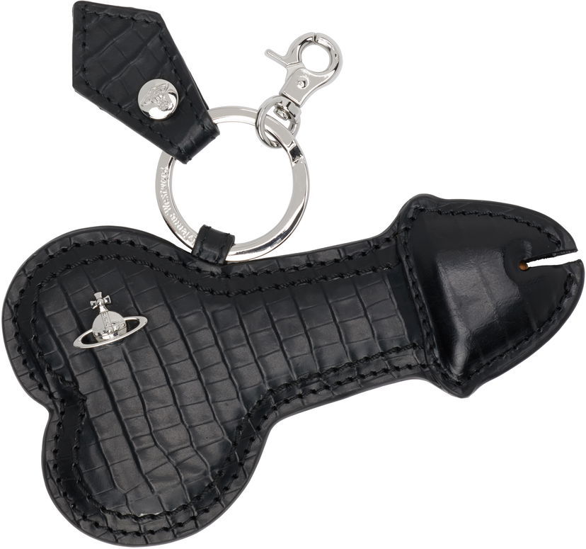 Obeski za ključe Vivienne Westwood Vivienne Westwood Bell End Leather Keychain Črna | 8203012KU-L00C0-