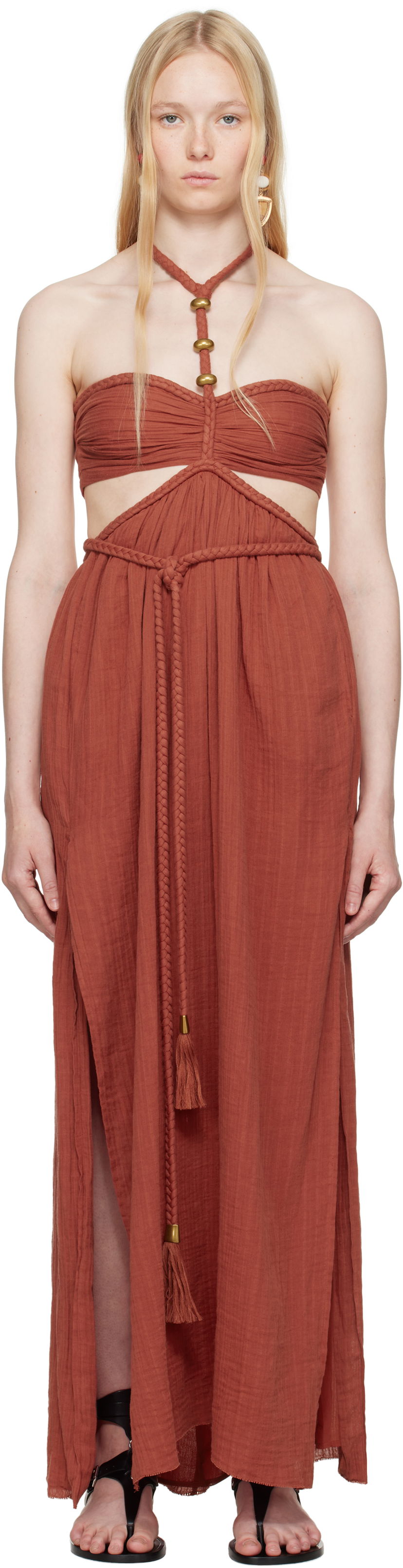 Obleke ISABEL MARANT Isabel Marant Justine Maxi Dress Rdeča | RO0782FA-C2J11I