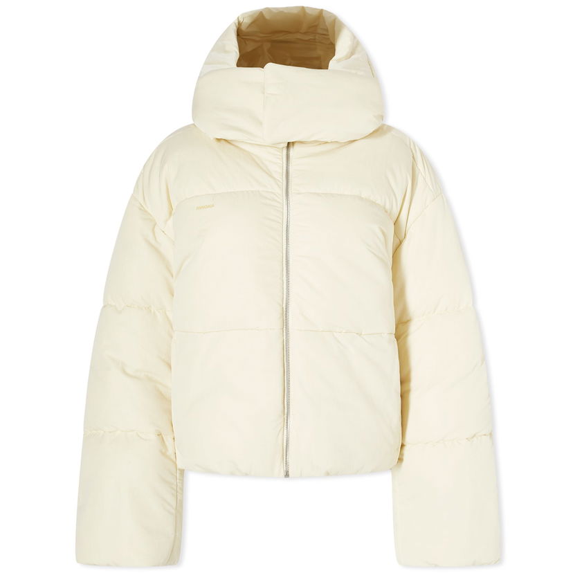 Puhovka PANGAIA Pangaia FLWRDWN Recycled Nylon Cropped Puffer Jacket, Size Large Bež | 100011686021