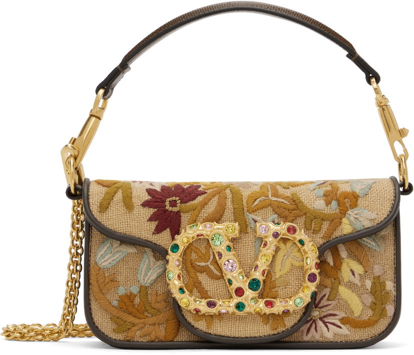 Torba za čez ramo Valentino Valentino Garavani Locò Small Embroidered Shoulder Bag Večbarvna | 6W2B0K53LBI