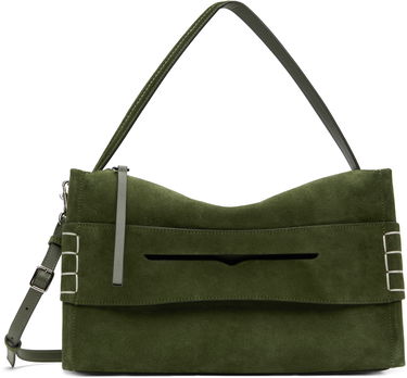 Torba za čez ramo JW Anderson JW Anderson Medium Loafer Suede Shoulder Bag Zelena | HB0732-LA0364, 0