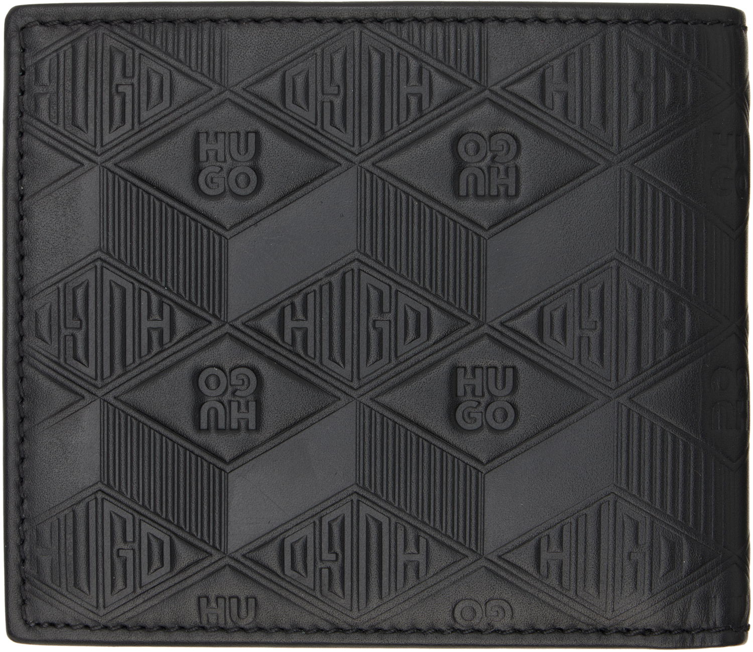 Denarnica BOSS Hugo Embossed Leather Wallet Črna | 50542006, 1