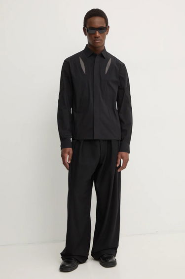 Srajce HELIOT EMIL Slim Black Shirt With Mesh Črna | AW24.M.05.058.BLK01, 2