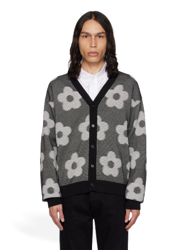 Pleteni pulover KENZO Paris Flower Spot Cardigan Črna | FD65CA4103CA
