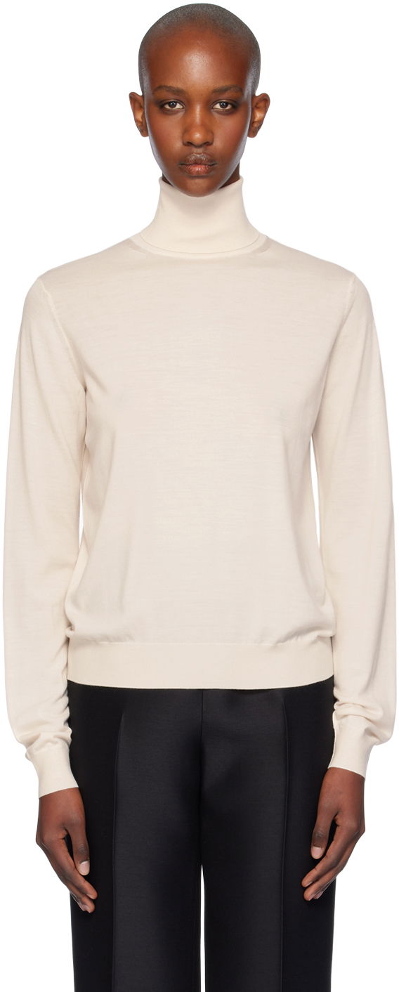 Pleteni pulover The Row The Row Heva Turtleneck Bež | 8280-Y590