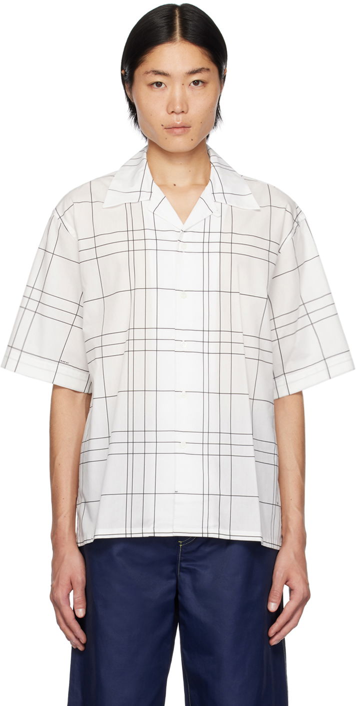 Srajce Marni Marni Check Short Sleeve Shirt Bela | CUMU0294A0 UTC303