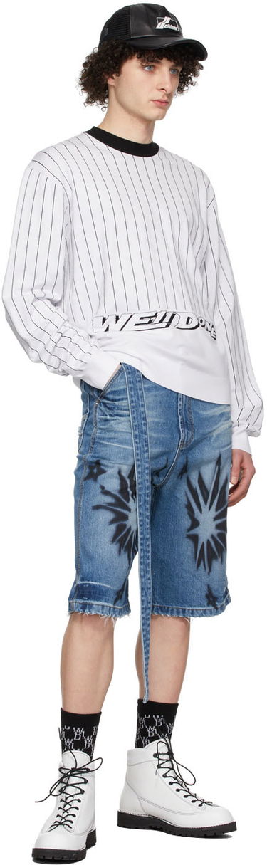 Pleteni pulover We11done We11done Pinstripe Rayon Sweater Bela | WD-KT1-22-619-U-WH, 3