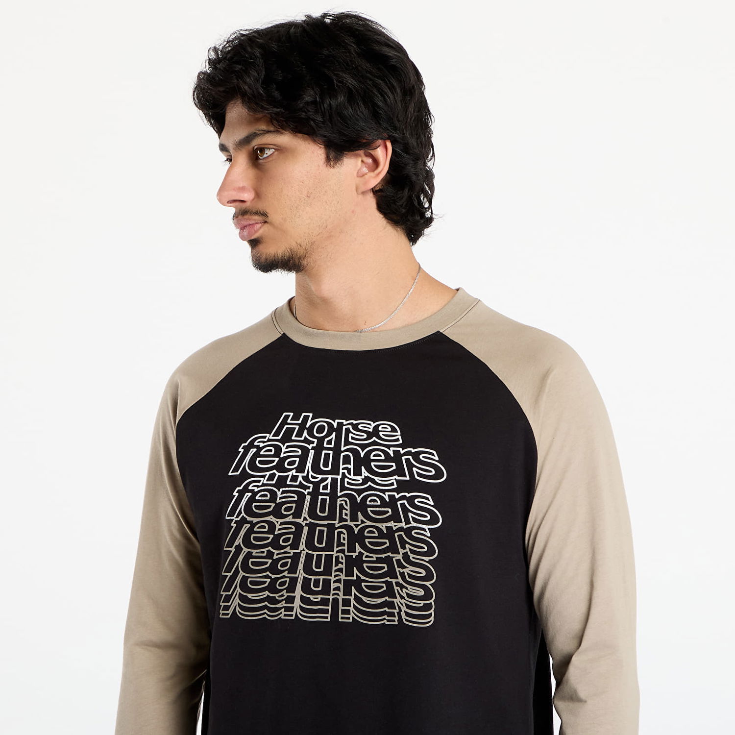 Majica Horsefeathers Rollin Raglan T-Shirt Črna | SM1394C, 1