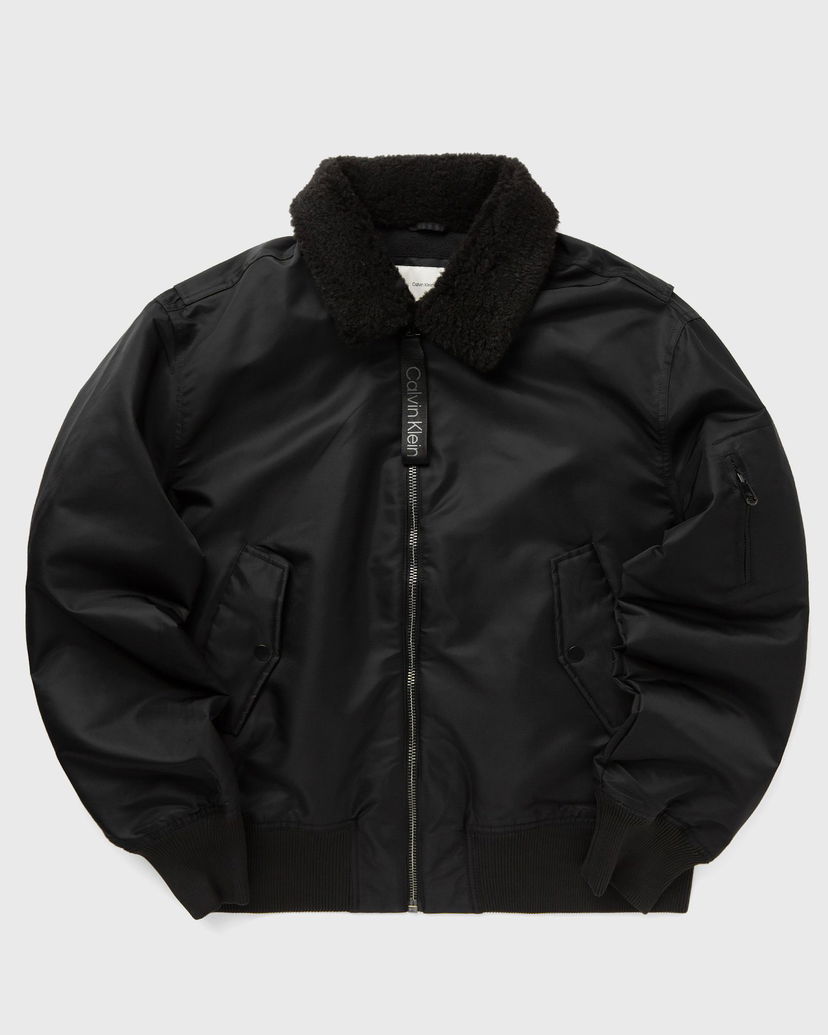 Bomber jakna CALVIN KLEIN AVIATOR SHERPA JACKET Črna | J30J326108BEH