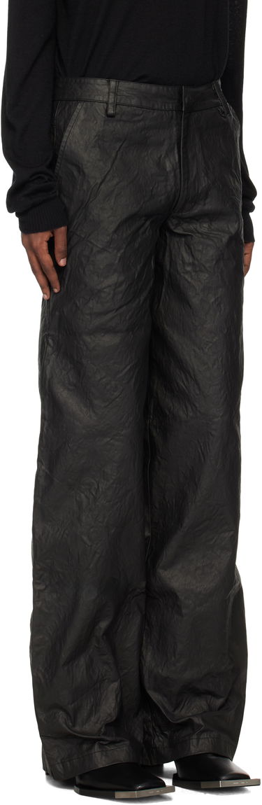 Hlače HELIOT EMIL Armada Crinkled Wide Leg Trousers Črna | AW24_M_10_178_BLK01, 1