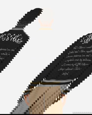 Bomber jakna Off-White Cryst Moon Phase Varsity Jacket Black Črna | OMEH053F23FAB002 1001, 3