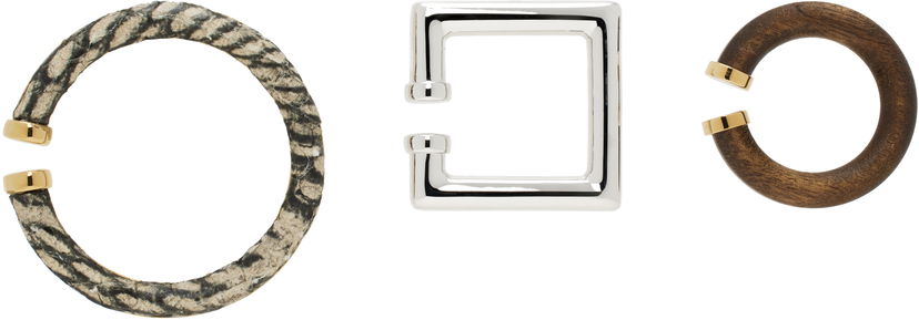 Uhani Jacquemus Jacquemus La Croisière "The Ear Jewelry" Ear Cuff Set Rjava | 25E251JW748-3233