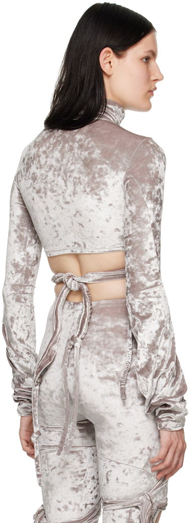 Majica Ottolinger Ottolinger Velvet Wrap Turtleneck Top Siva | 401703, 2