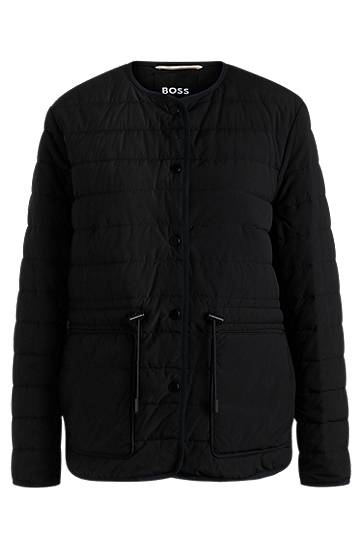 Puhovka BOSS Padded Jacket with Drawcord Waist Črna | 50531125, 0