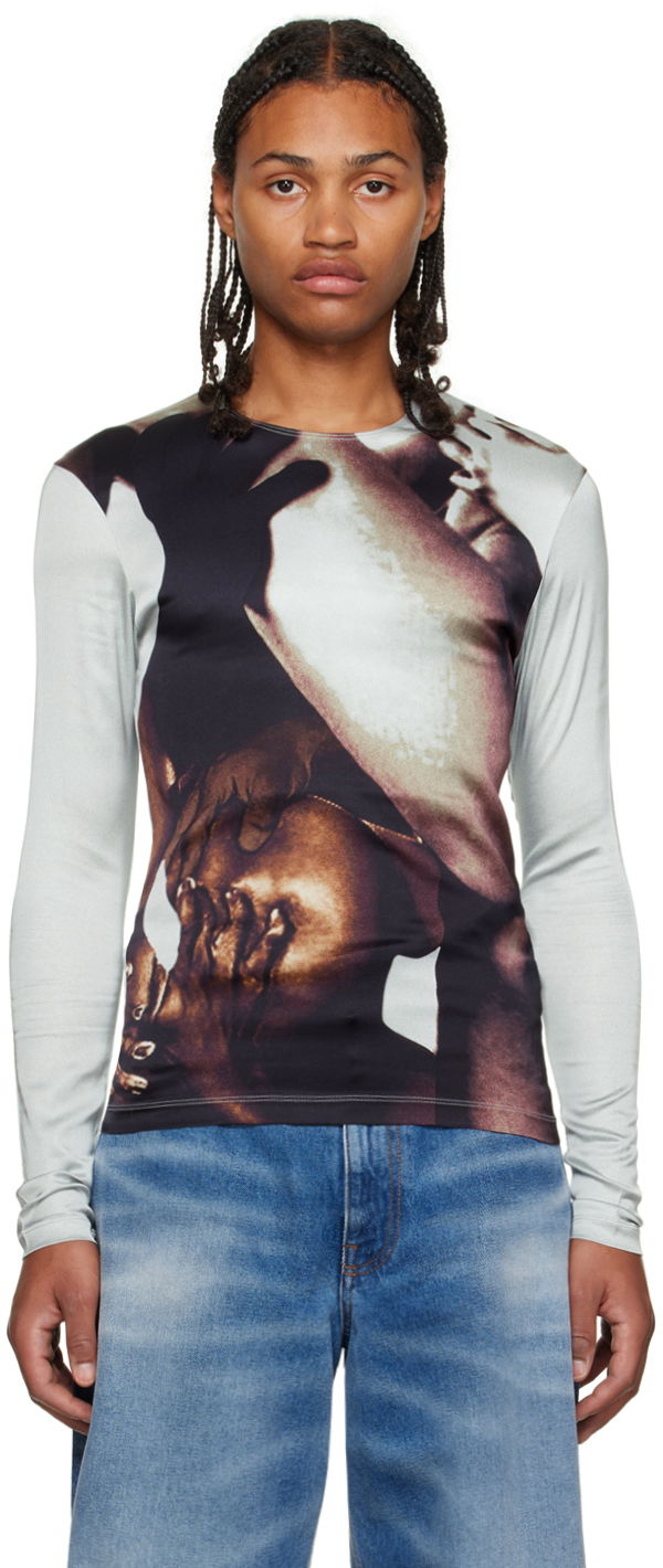 Majica Y/PROJECT Graphic Long Sleeve T-Shirt Bela | TS87-S25