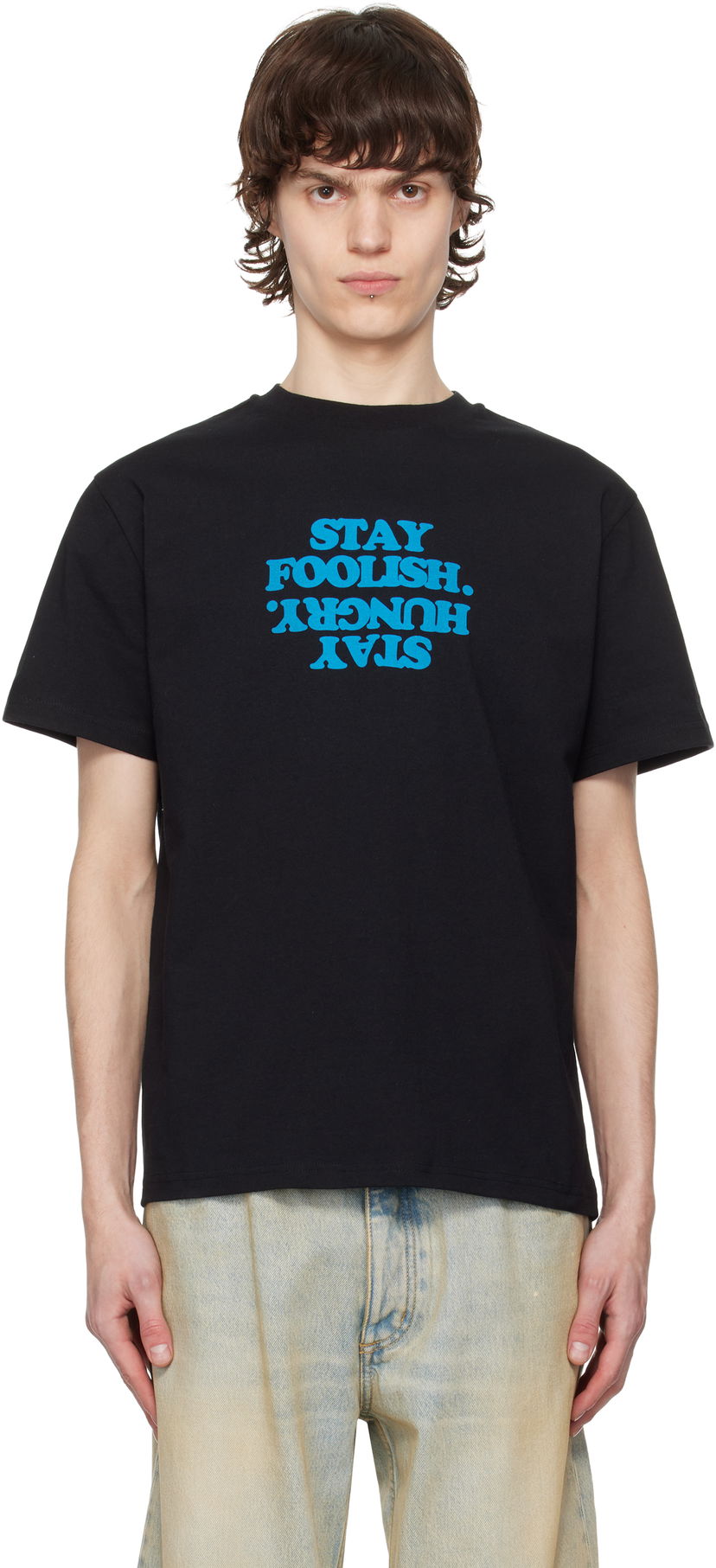 Majica Coperni Coperni 'Stay Foolish' Print Boxy T-Shirt Črna | COPJS03F5011PMEN