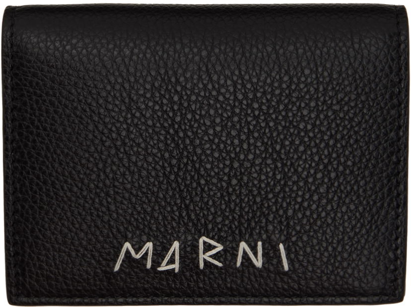 Denarnica Marni Pebbled Leather Zip-Around Bifold Wallet Črna | PFMOQ14Q10 P6533