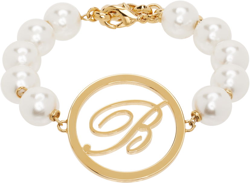 Zapestnica Blumarine Blumarine Faux-Pearl Initial Bracelet Kovinski | P522W327A