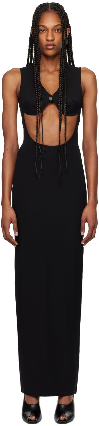Obleke Jean Paul Gaultier Gaultier Cone Bra Maxi Dress Črna | 24/25-F-RO122-J053-00