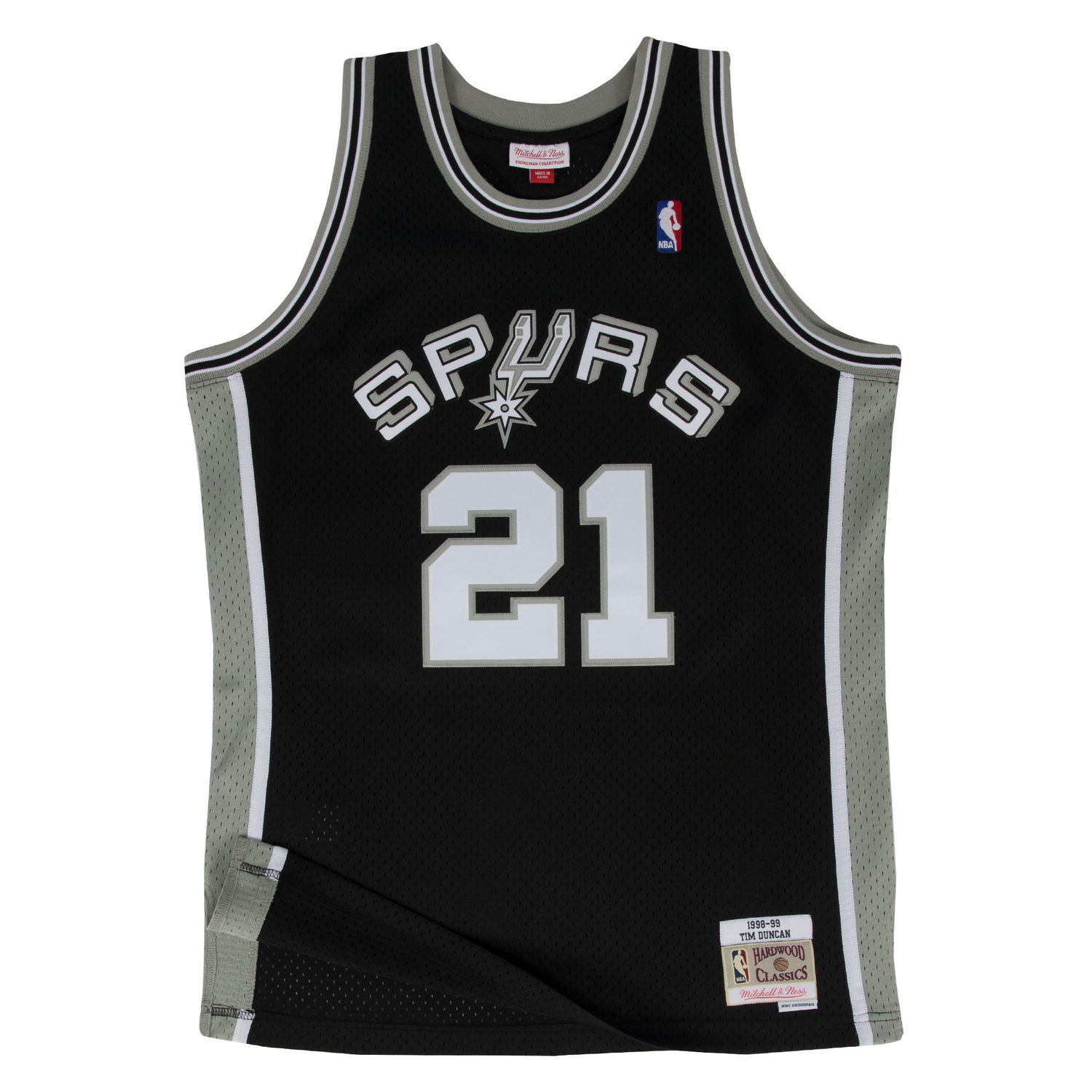 Dres Mitchell & Ness NBA Swingman Jersey San Antonio Spurs Tim Duncan Črna | SMJYGS18208-SASBLCK98TDU, 0