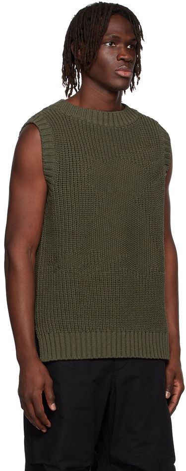 Pleteni pulover We11done We11done Knitted Cotton Vest Zelena | WD-KV1-22-607-U-KK, 1