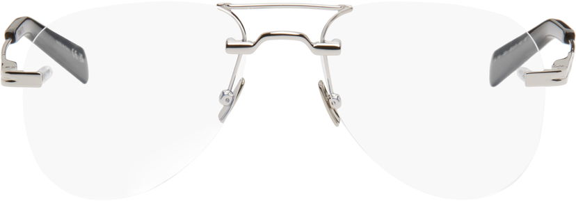 Sončna očala Saint Laurent Aviator Frame Clear Glasses Bela | SL 745-001