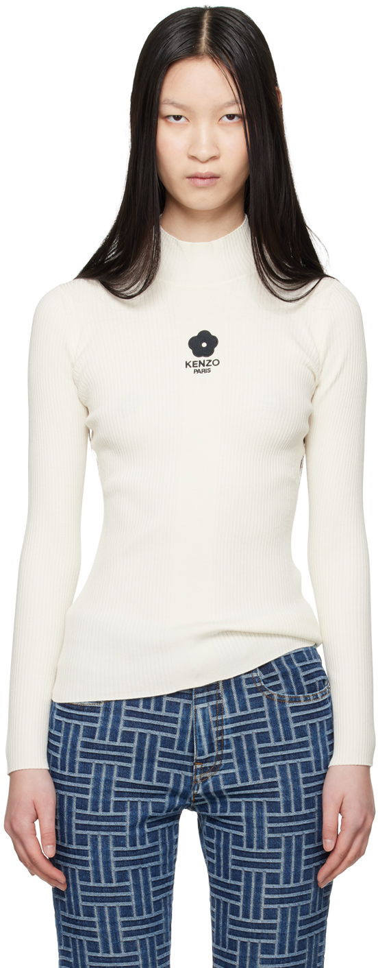 Majica KENZO Off-White Paris Boke 2.0 Long Sleeve T-Shirt Bela | FE62PU4753LG