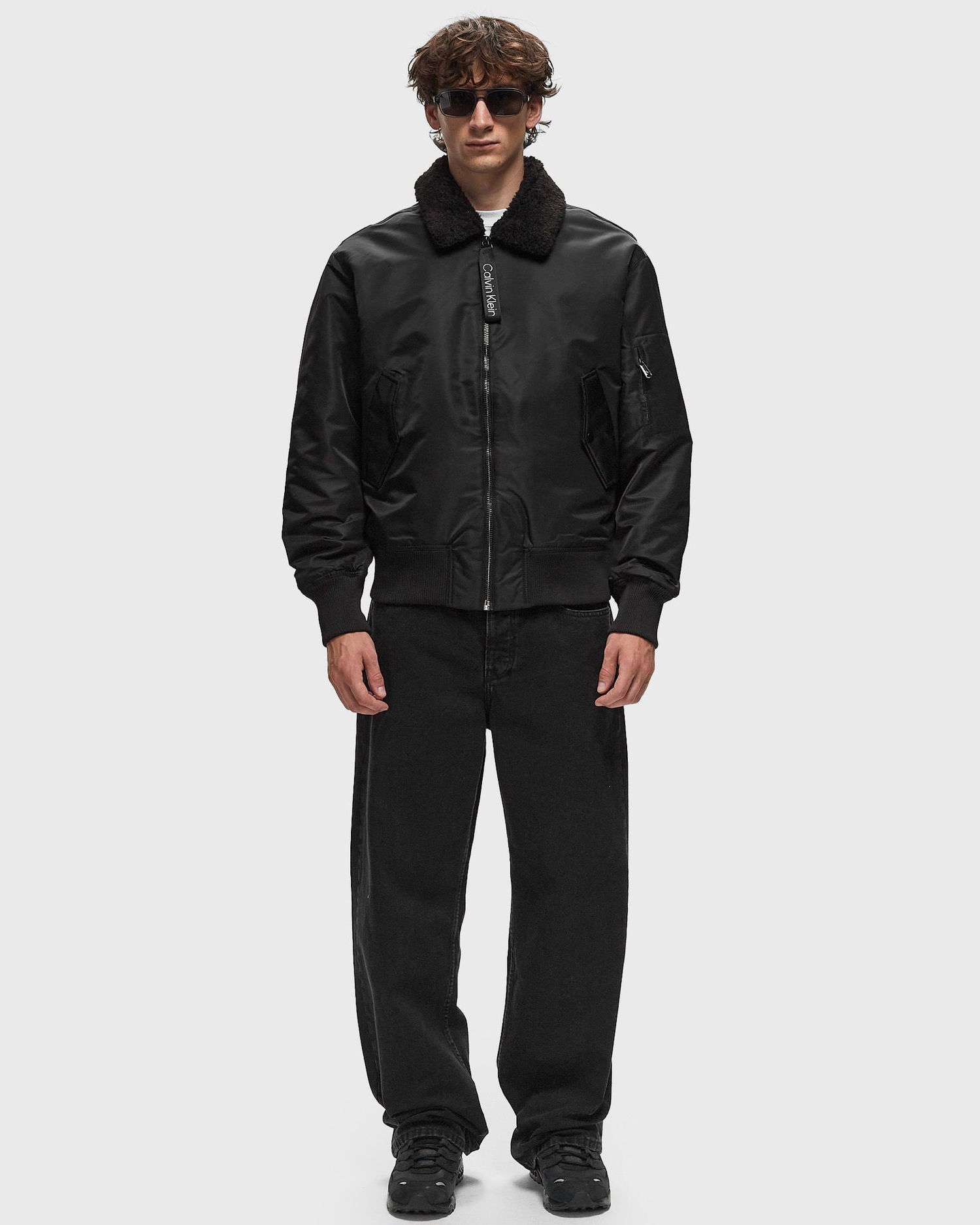Bomber jakna CALVIN KLEIN AVIATOR SHERPA JACKET Črna | J30J326108BEH, 1