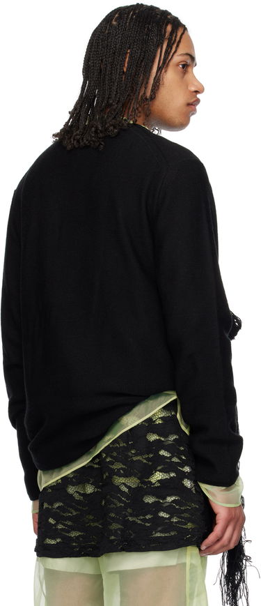 Pleteni pulover Comme des Garçons CDG Homme Plus Worsted Wool Knotted Tassel Sweater Črna | PO-N002-051, 2