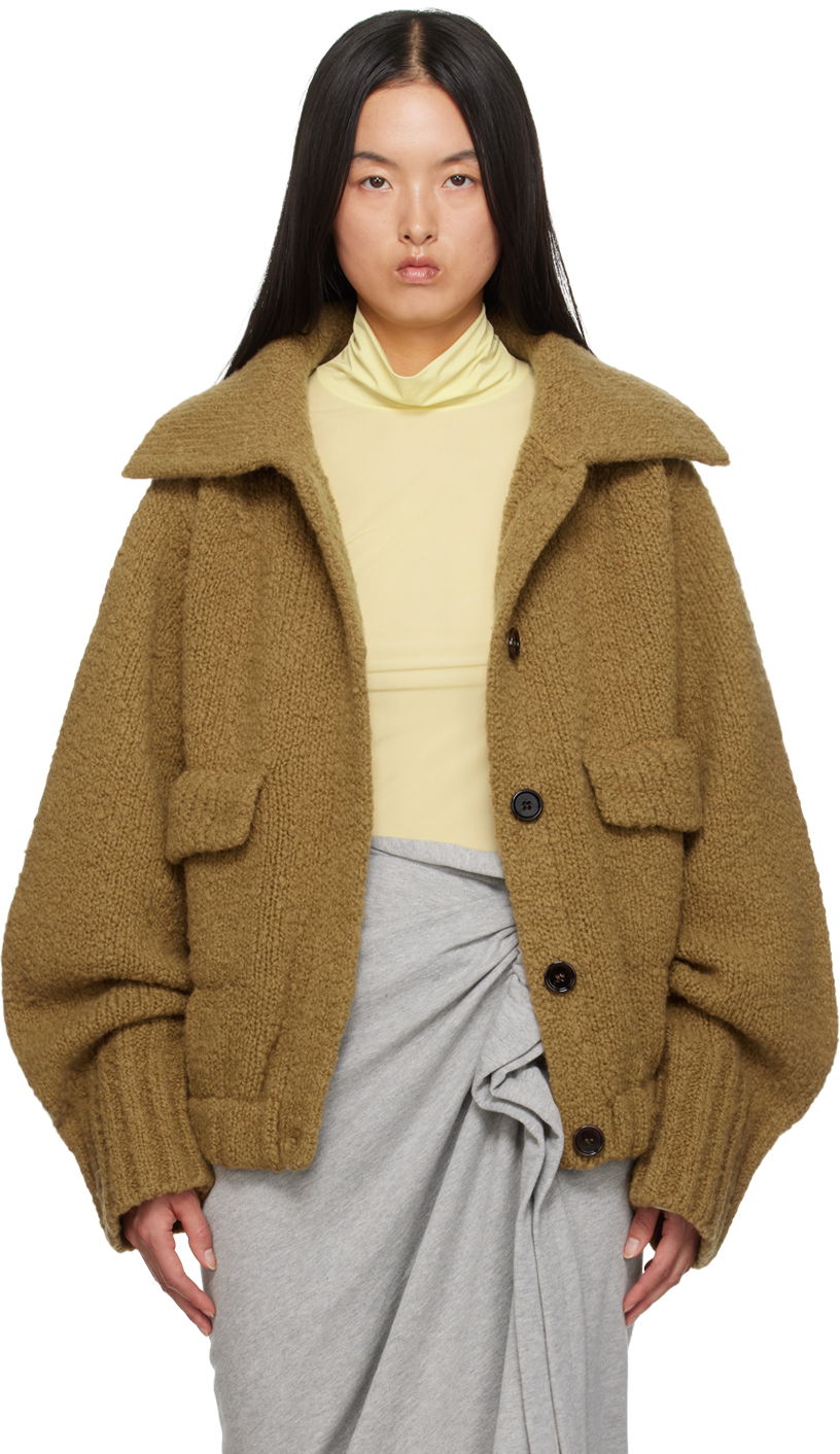 Pleteni pulover Dries Van Noten Knit Wool Jacket Rjava | 242-011242-9721