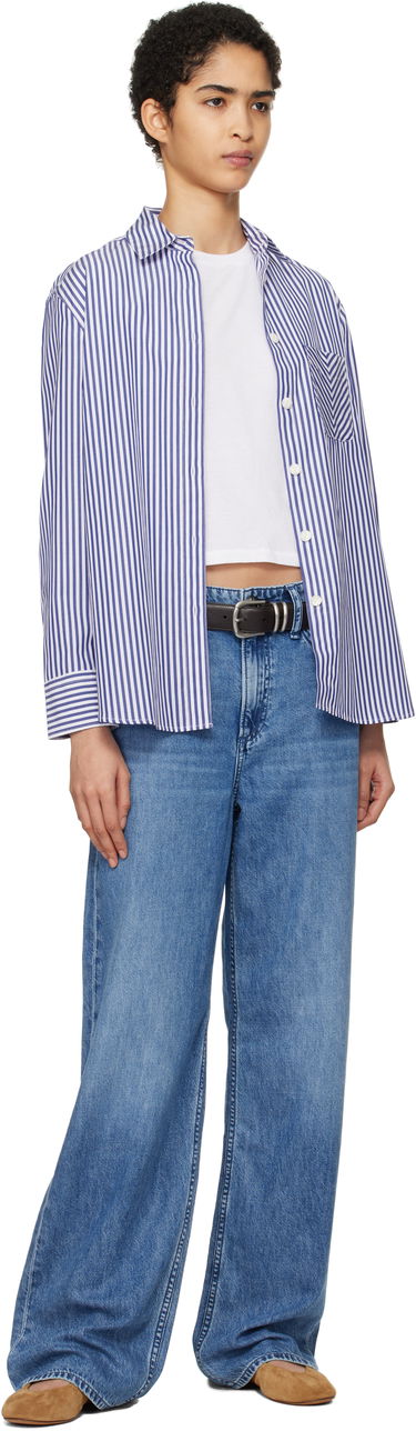 Srajce rag & bone Striped Poplin Shirt Modra | WAW22FA050ZE50, 3