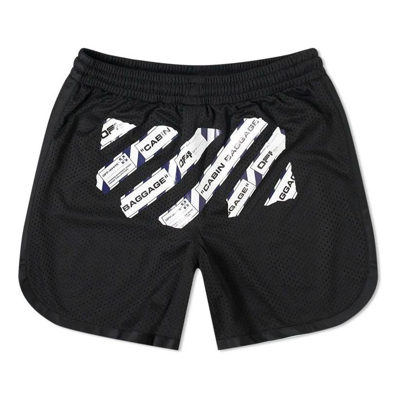 Kratke hlače Off-White Off-White c/o Virgil Abloh Rubber Strap Mesh Casual Shorts Črna | OMCI005S201010031088