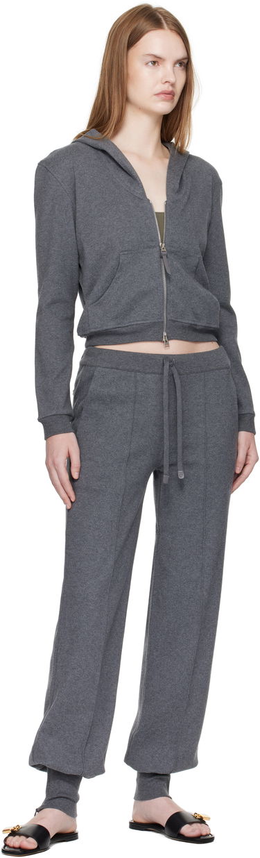 Pulover Tom Ford TOM FORD Peachy Hand Cotton Jersey Zip-Up Hoodie Siva | FLJ067-JEX173, 3