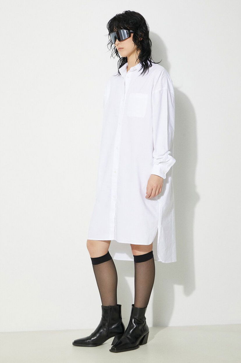 Obleke Fiorucci Fiorucci Oversize Midi Shirt Dress Bela | W01FPDSH063CO01WH01