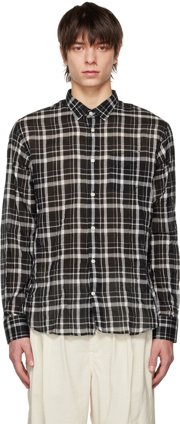 Srajce Officine Générale Checked Cotton Shirt Črna | S23MSHI009PRE
