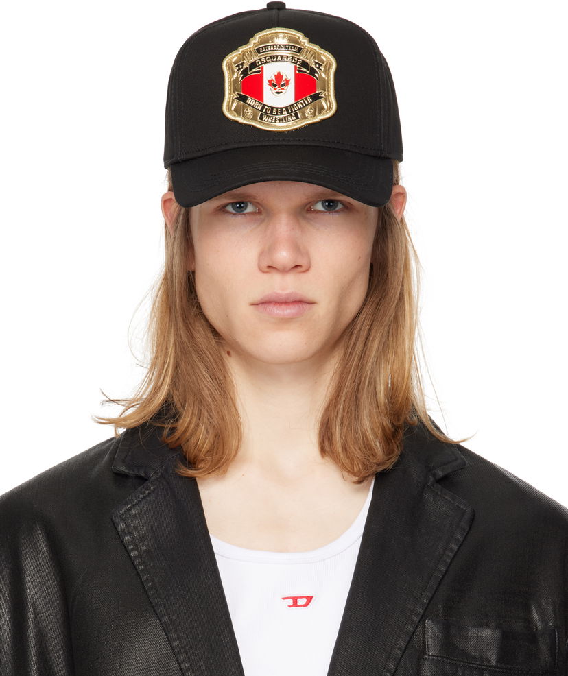Kapa DSQUARED2 Dsquared2 Boxeur Patch Baseball Cap Črna | BCM0903-05C00001-2124