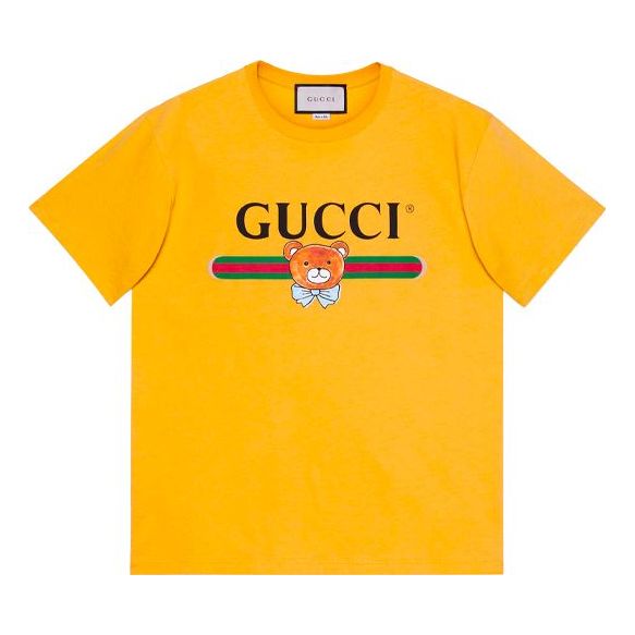 Majica Gucci Kai Crossover Loose T-Shirt Rumena | 548334-XJDJH-7219