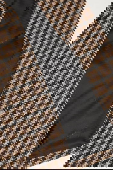 Jakna GANNI GANNI Check Wool Mix Oversized Blazer Rjava | W0426, 5